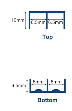 ガラス戸レール上下の溝の深さを比較した図